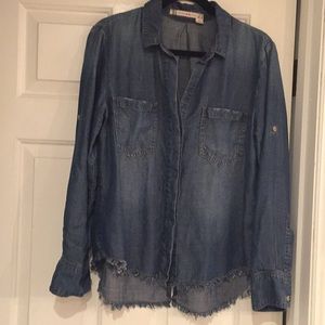 Chelsea and Violet Denim hi-low split back top